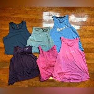 Nike, Adidas, and Old Navy Girls Active Tank Tops - Navy, Pink, Teal, Blue